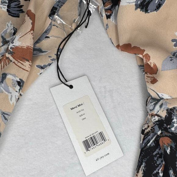 NWT Ali & Jay Merci Tan Floral Ruffle Dress - Picture 5 of 8